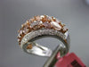 ESTATE LARGE 3.08CT DIAMOND 18KT WHITE & ROSE GOLD WAVE WEDDING ANNIVERSARY RING