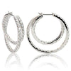 ESTATE EXTRA LARGE 8.95CT DIAMOND 18KT WHITE GOLD 3D INSIDE OUT HOOP EARRINGS