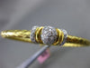 ESTATE .45CT DIAMOND 14K WHITE & YELLOW GOLD 3D MESH WOVEN CROWN BANGLE BRACELET