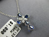 ESTATE 1.01CT DIAMOND & AAA SAPPHIRE 14KT WHITE GOLD 3D FILIGREE CROSS PENDANT