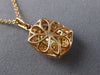 ESTATE 1.29CT WHITE & FANCY YELLOW DIAMOND 18KT ROSE GOLD 3D DOUBLE HALO PENDANT