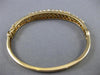 ANTIQUE WIDE .30CT SAPPHIRE & AAA PEARL 14KT YELLOW GOLD BANGLE BRACELET #24210