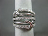 ESTATE LARGE .90CT DIAMOND 18KT WHITE GOLD 3D MULTI ROW X LOVE FUN RING #21140