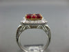 ANTIQUE WIDE 2.84CT DIAMOND & AAA RUBY 18KT WHT & ROSE GOLD FILIGREE FLOWER RING