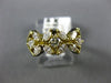 ANTIQUE WIDE .94CT MARQUISE & ROUND DIAMOND 18KT YELLOW GOLD  FLORAL RING #1908