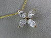 ANTIQUE 1.30CT MARQUISE DIAMOND 14KT YELLOW GOLD FOUR LEAF FLOWER PENDANT #19788