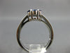 ESTATE 1.0CT DIAMOND & AAA SAPPHIRE 14KT WHITE GOLD 3D FLOWER CLUSTER LOVE RING