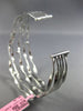 ESTATE LARGE .40CT DIAMOND 14K WHITE GOLD MULTI ROW SWIRL ETOILE BANGLE BRACELET