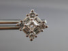 ESTATE LARGE 1.50CT DIAMOND 14KT WHITE GOLD CLASSIC CLUSTER STUD EARRINGS #1465