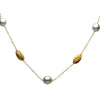 ESTATE LARGE AAA SOUTH SEA PEARL 14K YELLOW GOLD 3D BY THE YARD TIN CUP NECKLACE