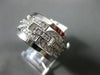ANTIQUE WIDE .74CT DIAMOND 14KT WHITE GOLD 3D ROUND SQUARE LINK FUN RING #15742