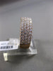 ESTATE 1.37CT DIAMOND 18K ROSE GOLD 3D MULTI ROW PAVE SEMI ETERNITY WEDDING RING