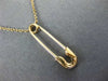 ESTATE .10CT ROUND CUT DIAMOND 18KT ROSE GOLD 3D CLASSIC SAFETY PIN FUN NECKLACE