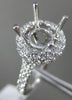 ESTATE LARGE 1.37CT ROUND DIAMOND 18KT WHITE GOLD 3D SEMI MOUNT ENGAGEMENT RING