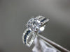 ESTATE 1.36CT DIAMOND & AAA SAPPHIRE 14K WHITE GOLD 3D MULTI ROW ENGAGEMENT RING