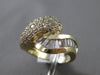 ESTATE WIDE .90CT ROUND & BAGUETTE DIAMOND 14KT YELLOW GOLD 3D CHANNEL PAVE RING