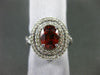 ESTATE LARGE 3.12CT DIAMOND & AAA ORANGE SAPPHIRE 14K WHITE GOLD ENGAGEMENT RING