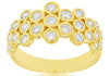 ESTATE WIDE .76CT DIAMOND 14KT YELLOW GOLD 3D MULTI ROW BEZEL ETOILE FUN RING