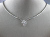 ESTATE 1.30CT DIAMOND 18KT WHITE GOLD CLUSTER 4 STONE BEZEL LOVE NECKLACE #9315