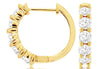 ESTATE 2.00CT DIAMOND 14K YELLOW GOLD CLASSIC 5 STONE ROUND HUGGIE HOOP EARRINGS