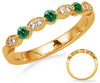 .28CT DIAMOND & AAA EMERALD 14K YELLOW GOLD ROUND & MARQUISE SHAPE FILIGREE RING