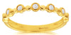 ESTATE .15CT DIAMOND 14KT YELLOW GOLD 3D BEZEL SEVEN STONE ETOILE FUN RING