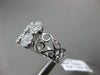 ESTATE WIDE 1.24CT DIAMOND 18KT WHITE GOLD 3D MULTI FLOWER FILIGREE FUN RING VVS