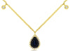 1.0CT DIAMOND & AAA SAPPHIRE 14KT ROSE GOLD TEAR DROP BY THE YARD LOVE NECKLACE