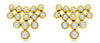 .40CT DIAMOND 14KT YELLOW GOLD MULTI ROW BEZEL JOURNEY TRIANGULAR STUD EARRINGS