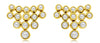 .40CT DIAMOND 14KT YELLOW GOLD MULTI ROW BEZEL JOURNEY TRIANGULAR STUD EARRINGS