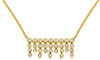 ESTATE .33CT DIAMOND 14K YELLOW GOLD 3D MULTI ROW CHANDELIER BEZEL LOVE NECKLACE