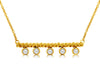 ESTATE .25CT DIAMOND 14KT ROSE GOLD 3D CLASSIC 5 STONE BEZEL ETOILE BAR NECKLACE