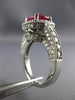 ESTATE LARGE 4.54CT DIAMOND & AAA RUBY 14KT WHITE GOLD 3D ENGAGEMENT RING #26407