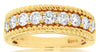 ESTATE WIDE 1.0CT DIAMOND 14KT YELLOW GOLD 9 STONE CLASSIC ROPE ANNIVERSARY RING