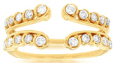 0.50CT DIAMOND 14KT YELLOW GOLD 3D ROUND CLASSIC INSERT WEDDING ANNIVERSARY RING