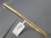 ESTATE .90CT ROUND DIAMOND 18K YELLOW GOLD CLASSIC SEMI ETERNITY BANGLE BRACELET
