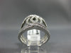 ESTATE LARGE .88CT DIAMOND 14KT WHITE GOLD 3D DOUBLE ROW LOVE KNOT INFINITY RING