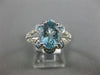 ESTATE WIDE 2.16CT DIAMOND & AAA AQUAMARINE 14KT WHITE GOLD OVAL ENGAGEMENT RING