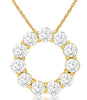 2.10CT DIAMOND 14KT YELLOW GOLD 3D CLASSIC ROUND CIRCLE OF LIFE FLOATING PENDANT