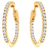 2.0CT DIAMOND 14KT YELLOW GOLD 3D CLASSIC ROUND INSIDE OUT HOOP HANGING EARRINGS