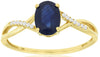 1CT DIAMOND & AAA SAPPHIRE 14K YELLOW GOLD OVAL & ROUND INFINITY ENGAGEMENT RING