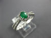 ESTATE .54CT DIAMOND & AAA EMERALD 14KT WHITE GOLD 3D OVAL HALO FRIENDSHIP RING