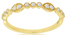 .15CT DIAMOND 14KT YELLOW GOLD 3D BEZEL FILIGREE MARQUISE SHAPE ANNIVERSARY RING