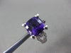 ESTATE LARGE 7.03CT DIAMOND & AMETHYST 14KT WHITE GOLD 3D HEART CLIP ON EARRINGS