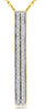 ESTATE .13CT DIAMOND 14KT YELLOW GOLD 3D CLASSIC TWO ROW BAR LOVE NECKLACE