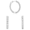 ESTATE 3.10CT DIAMOND 14KT WHITE GOLD 3D INSIDE OUT LUCIDA HUGGIE HOOP EARRINGS