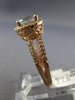 ESTATE LARGE 2.25CT DIAMOND & AAA AQUAMARINE 14KT ROSE GOLD HALO ENGAGEMENT RING