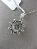 ESTATE LARGE .84CT DIAMOND 18KT WHITE GOLD 3D FLOWER SNOWFLAKE FLOATING PENDANT