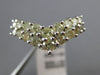 ESTATE WIDE 1.10CT DIAMOND 14KT YELLOW GOLD 3D TWO ROW V SHAPE ANNIVERSARY RING