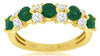 1.4CT DIAMOND & AAA EMERALD 14KT YELLOW GOLD 3D CLASSIC 5 STONE ANNIVERSARY RING
